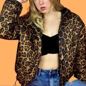 Leopard puffer jacket